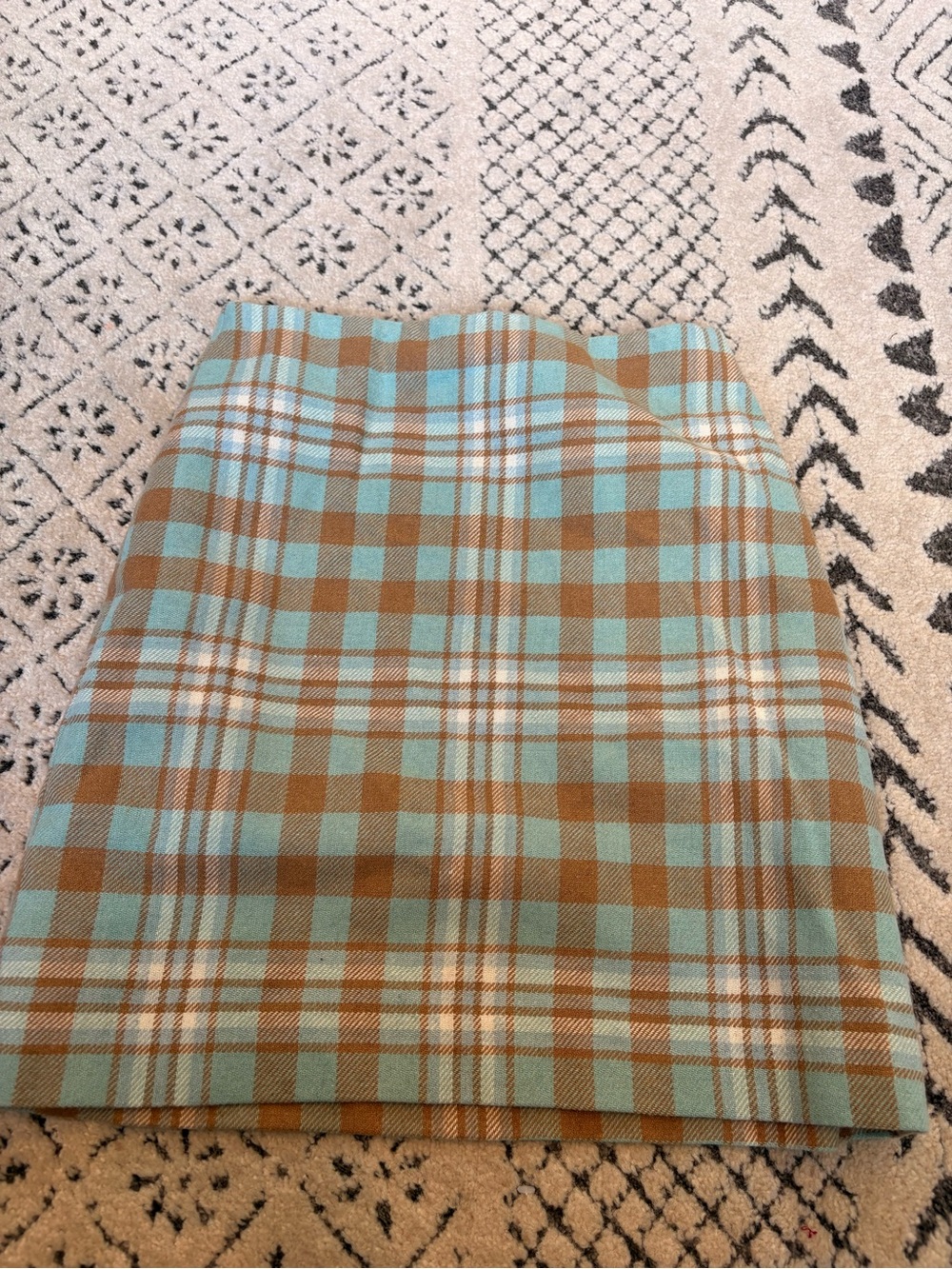 Talbots Plaid Pencil Skirt in Aqua and Camel